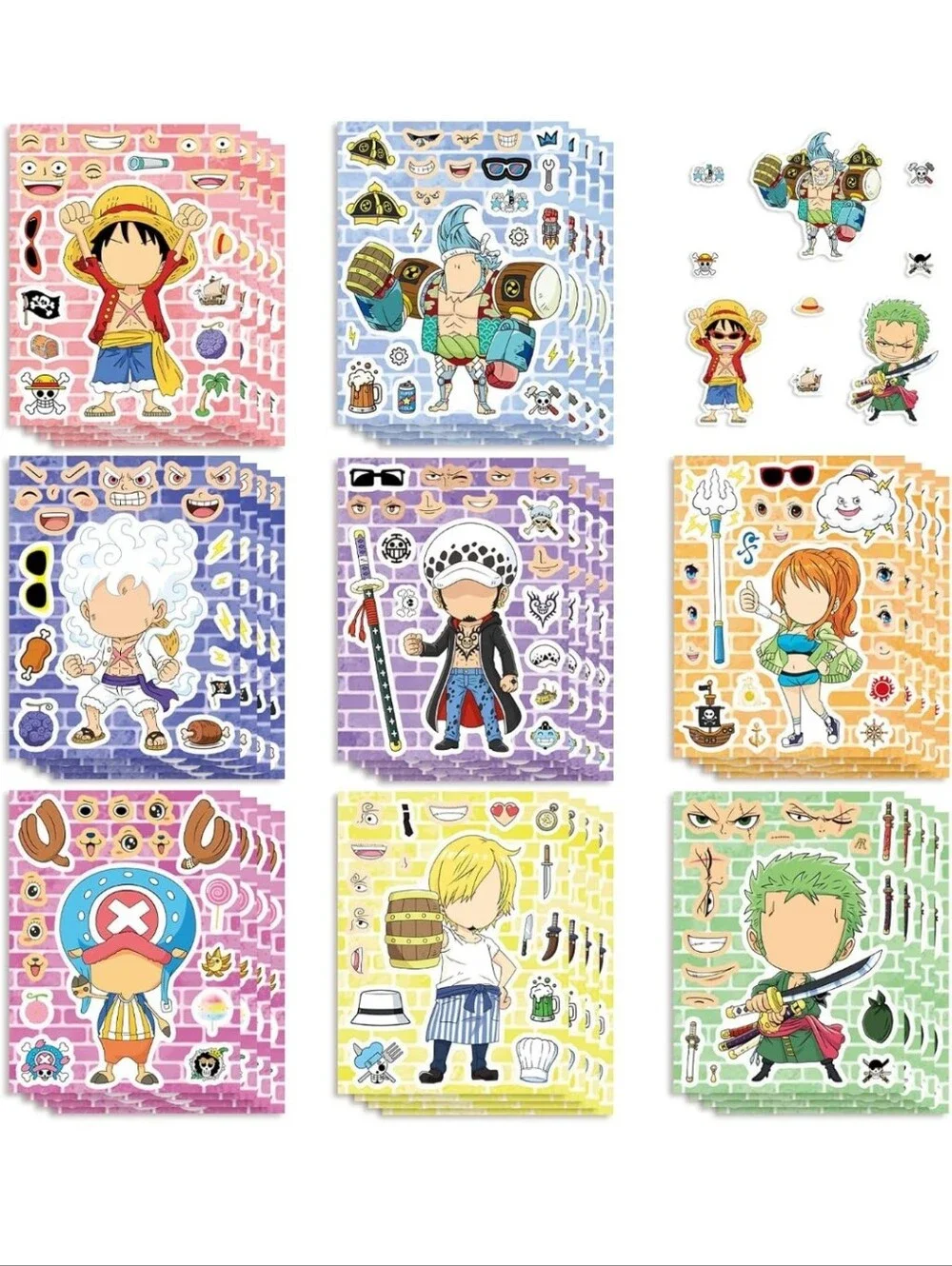 One Piece Kids Sticker Set – Colorful Character Sheets